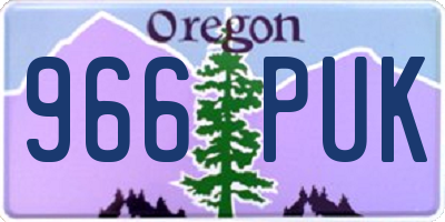 OR license plate 966PUK