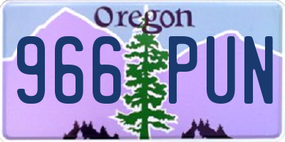 OR license plate 966PUN
