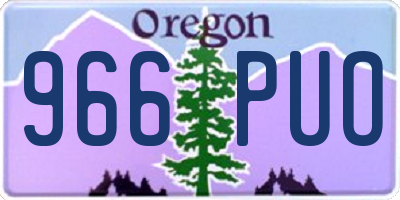 OR license plate 966PUO