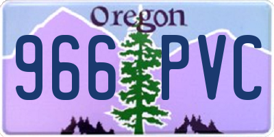 OR license plate 966PVC
