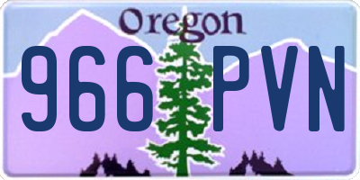 OR license plate 966PVN