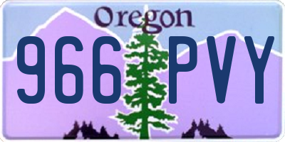OR license plate 966PVY