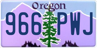 OR license plate 966PWJ