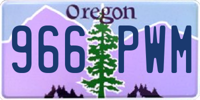 OR license plate 966PWM