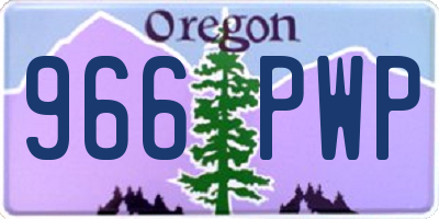 OR license plate 966PWP