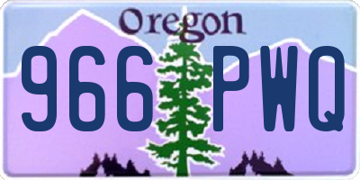 OR license plate 966PWQ