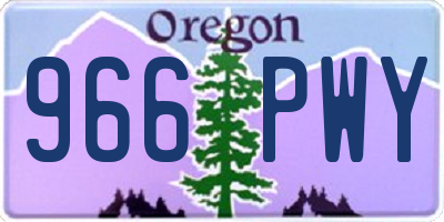 OR license plate 966PWY