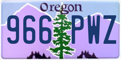 OR license plate 966PWZ