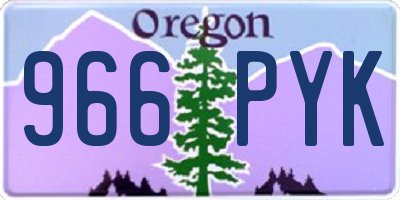 OR license plate 966PYK