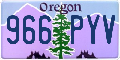 OR license plate 966PYV