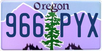 OR license plate 966PYX