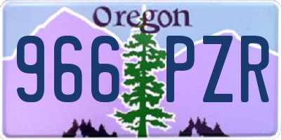 OR license plate 966PZR
