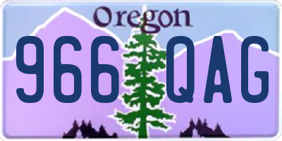 OR license plate 966QAG