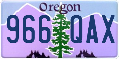 OR license plate 966QAX
