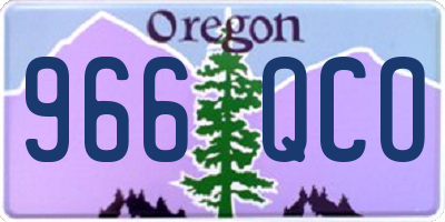 OR license plate 966QCO
