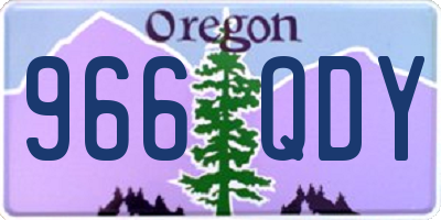 OR license plate 966QDY