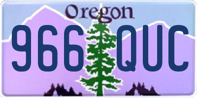 OR license plate 966QUC