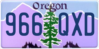 OR license plate 966QXD