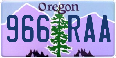 OR license plate 966RAA
