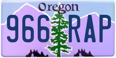 OR license plate 966RAP