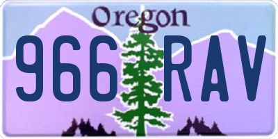 OR license plate 966RAV