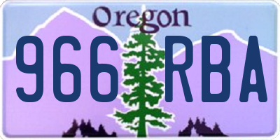 OR license plate 966RBA