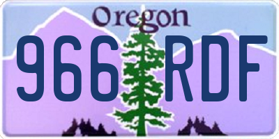 OR license plate 966RDF