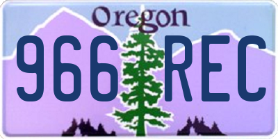 OR license plate 966REC