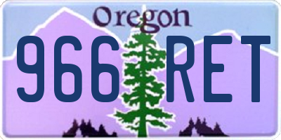 OR license plate 966RET