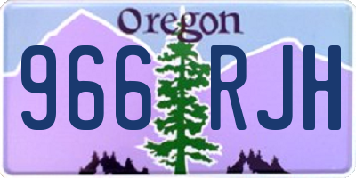 OR license plate 966RJH