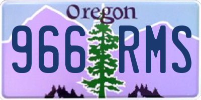 OR license plate 966RMS
