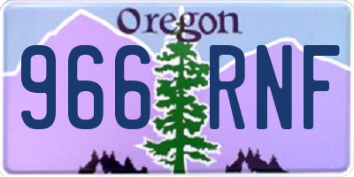 OR license plate 966RNF