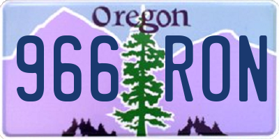 OR license plate 966RON