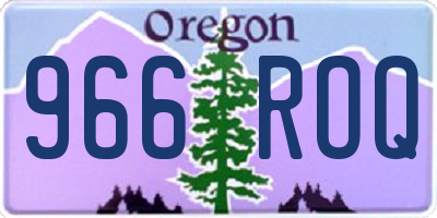 OR license plate 966ROQ