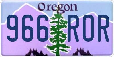 OR license plate 966ROR
