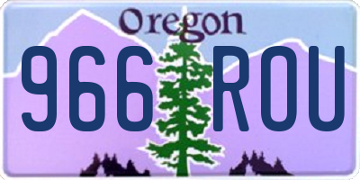 OR license plate 966ROU