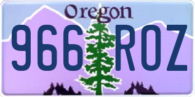 OR license plate 966ROZ