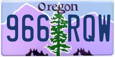 OR license plate 966RQW