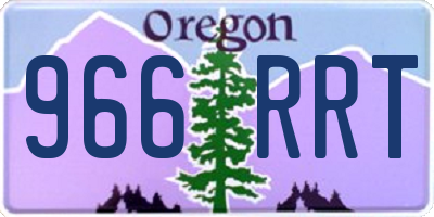 OR license plate 966RRT