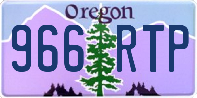OR license plate 966RTP