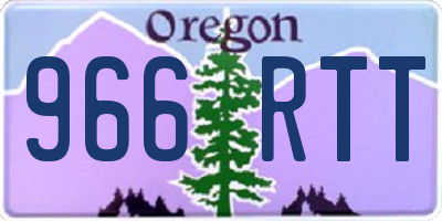 OR license plate 966RTT
