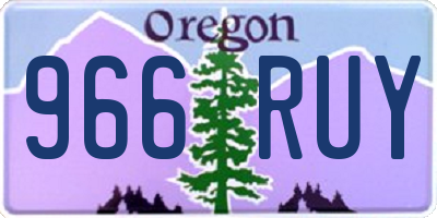 OR license plate 966RUY