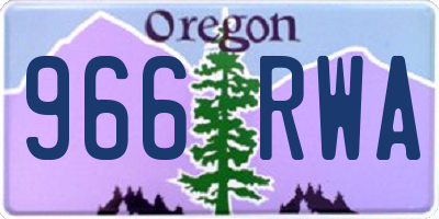 OR license plate 966RWA
