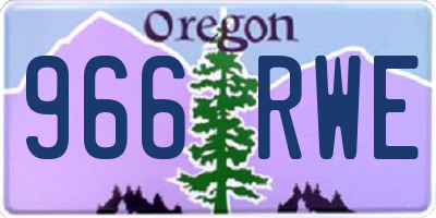 OR license plate 966RWE