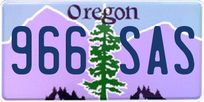 OR license plate 966SAS