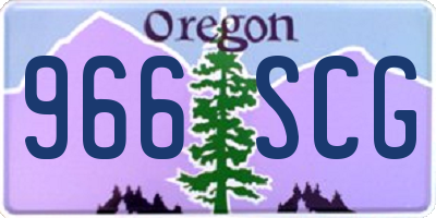 OR license plate 966SCG