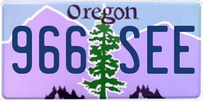 OR license plate 966SEE