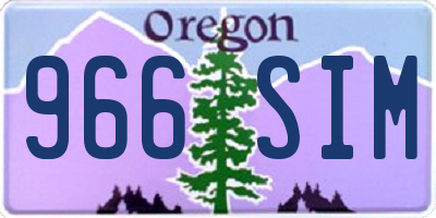 OR license plate 966SIM