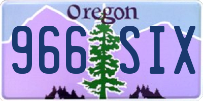 OR license plate 966SIX