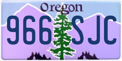 OR license plate 966SJC